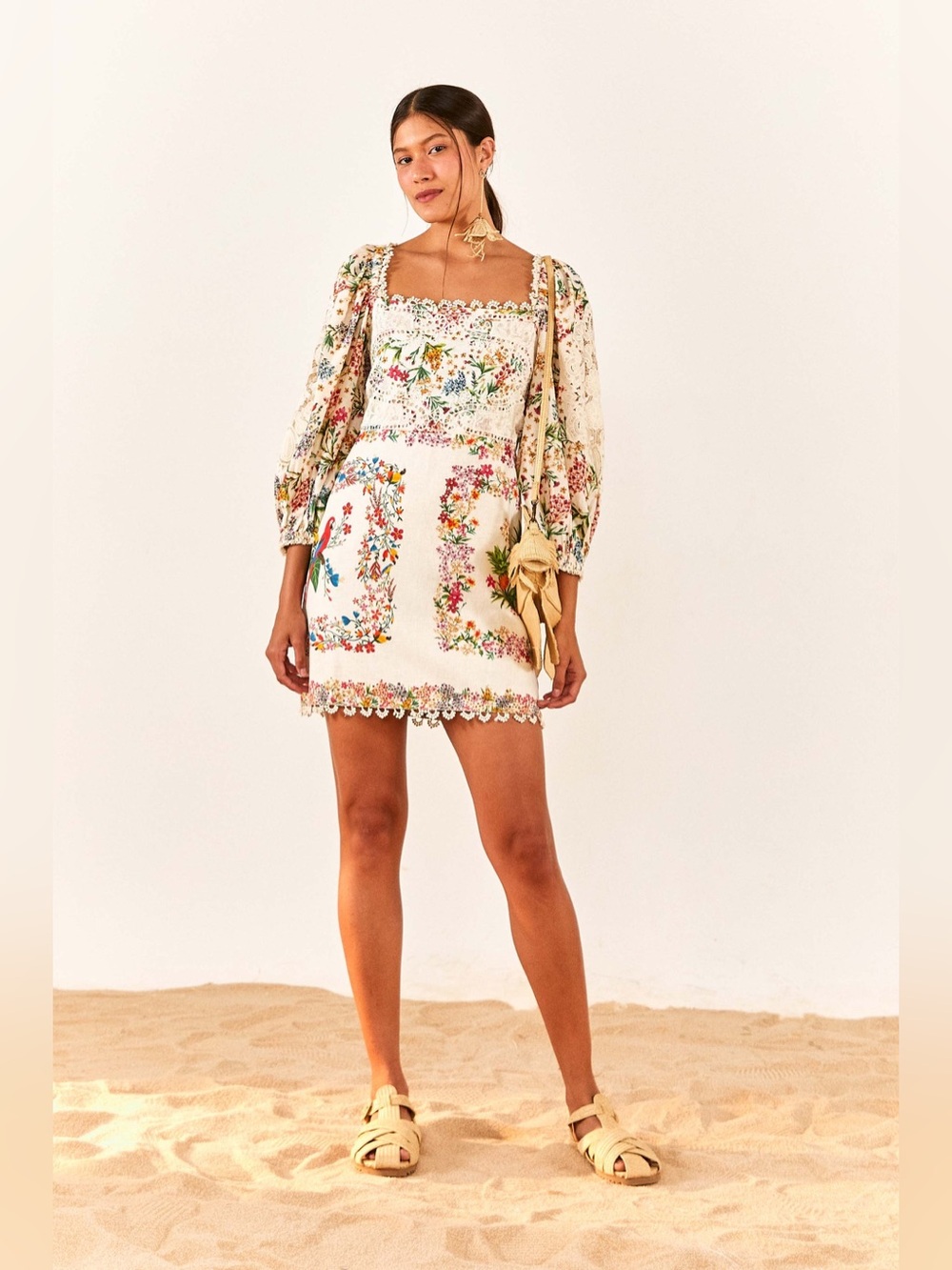 FARM Rio Delicate Forest Scarves Mini Dress